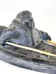 Inuit Stone Hunter in Kayak Sculpture