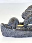 Inuit Stone Hunter in Kayak Sculpture