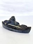Inuit Stone Hunter in Kayak Sculpture