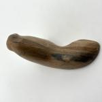 Stone Walrus Figurine with Tusks, Brown and White