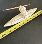 Eskimo in Kayak Carving with Harpoon