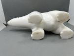 Marble Polar Bear Sculpture Inuit Art Carving