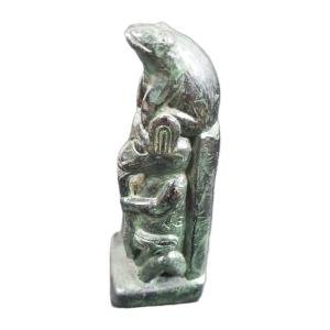 Inuit Carved Totem Pole in Green Marble