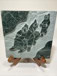 David Bernett Green Marble Sculpture - Journey Valley