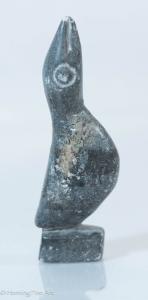 Inuit Stone Carving of Tall Bird, Signed