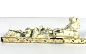 Inuit Eskimo Carving with Three Sled Dogs