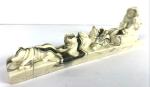 Inuit Eskimo Carving with Three Sled Dogs
