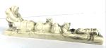 Inuit Eskimo Carving with Three Sled Dogs