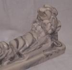 Sled Dogs Sculpture in Pearlite Marble