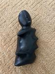 George Arluk Inuit Art Mother Black Stone Sculpture