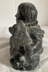 Inuit Wolf Sculpture with Adorable Wolf Pups