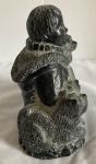 Inuit Wolf Sculpture with Adorable Wolf Pups