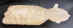 Carved Calcite Polar Bear Figurine with Black Eyes