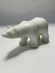 Vintage Inuit Marble Polar Bear Sculpture, 1960s