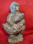 Hand Carved Vintage Inuit Soapstone Fisherman 5/75