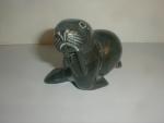 Vintage 1980 Alaskan Inuit Soapstone Seal Sculpture