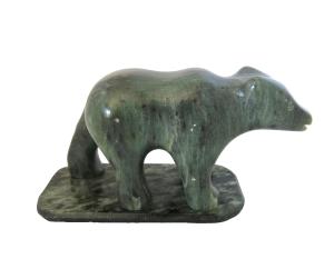 Signed Dimu Soapstone Inuit Bear Sculpture