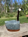 Unique Soapstone Inuit Carving: Goose Face Whale