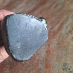 Black Soapstone Seal Carving with Fish Detail