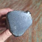 Black Soapstone Seal Carving with Fish Detail