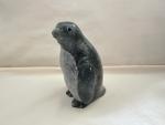 Signed Inuit Soapstone Penguin Art Figurine