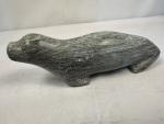 Inuit Soapstone Seal Carving 8” - Signed