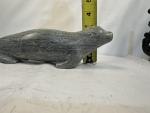 Inuit Soapstone Seal Carving 8” - Signed