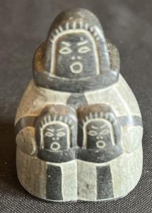 Hand Carved Soapstone Eskimo Sculpture 2.5 Inches