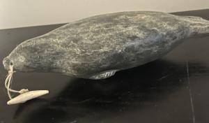Inuit Soapstone Seal Sculpture - Vintage Art Piece