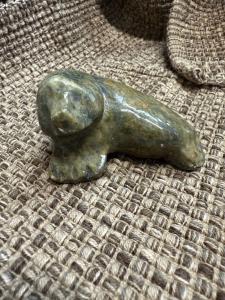 Inuit Hand-Carved Soapstone Seal Statue