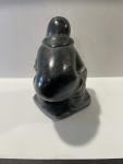 Black Soapstone Inuit Carving Sculpture - Signed