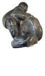Black Soapstone Inuit Carving Sculpture - Signed