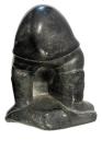 Black Soapstone Inuit Carving Sculpture - Signed