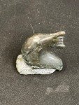 Signed Inuit Soapstone Seal Carving by Daniel