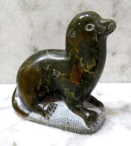 Hand Carved Vintage Inuit Soapstone Seal Art
