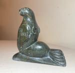 Green Soapstone Seal Inuit Carving Sculpture