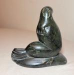 Green Soapstone Seal Inuit Carving Sculpture