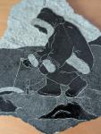 Inuit Soapstone Ice Fishing Wall Hanging Art