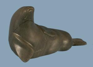 Inuit Hand-Carved Soapstone Seal Sculpture