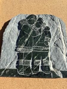Inuit Marble Sculpture "Just Pals" by David Bernett