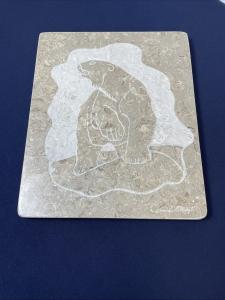 David Bernett Polar Bear Marble Sculpture 10" x 12