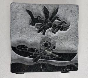 David Bernett Inuit Marble Sculpture "The Return