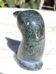 Signed Inuit Soapstone Bird Head Carving