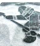 David Bernett Signed Inuit Hunter Marble Sculpture