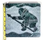 David Bernett Signed Inuit Hunter Marble Sculpture