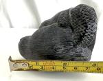 Black Soapstone Beaver Figurine - 3" Inuit Art