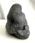 Black Soapstone Beaver Figurine - 3" Inuit Art