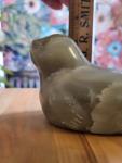 Handmade Inuit Soapstone Seal Carving - Signed
