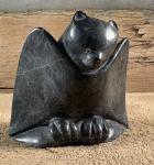 Handmade Inuit Soapstone Bat Sculpture – Signed Artisan
