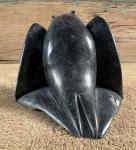 Handmade Inuit Soapstone Bat Sculpture – Signed Artisan